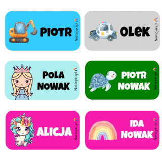 Nálepka s menovkami pre dieťa Nálepky, nálepky na meno, 30 kusov
